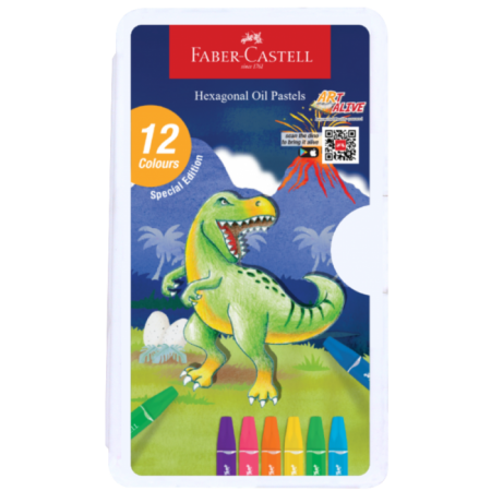 Bút Sáp Dầu Lục Giác, 12 Màu - Dinosaur